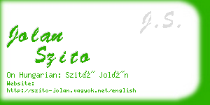 jolan szito business card